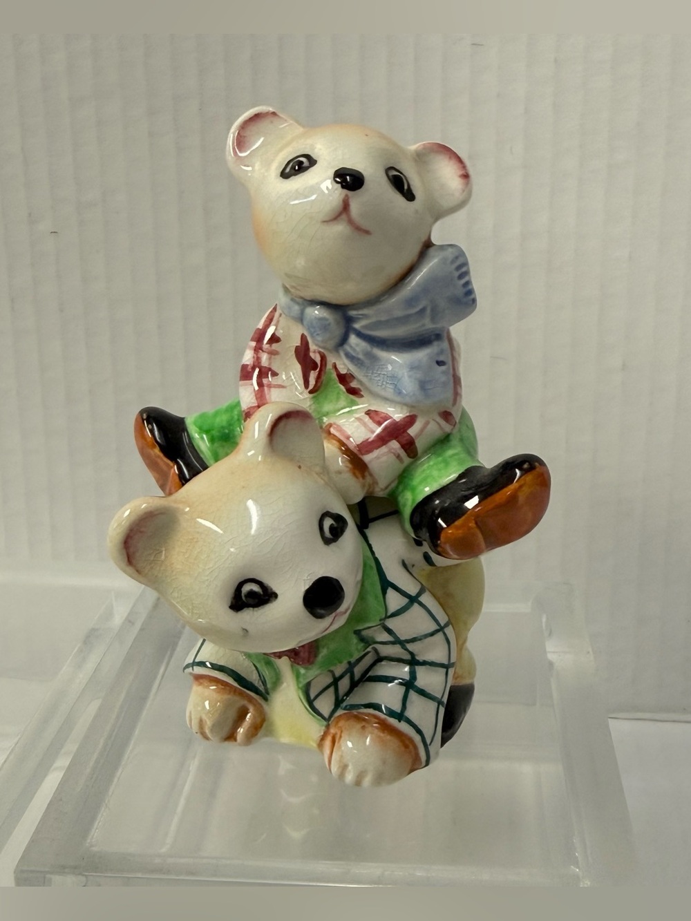 Vintage 1950s Stacking Leap Frog Bears Salt & Pepper Shakers